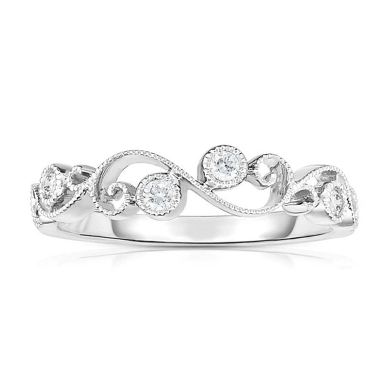 Davis Classics Vintage Diamond Fashion Ring in 14k White Gold