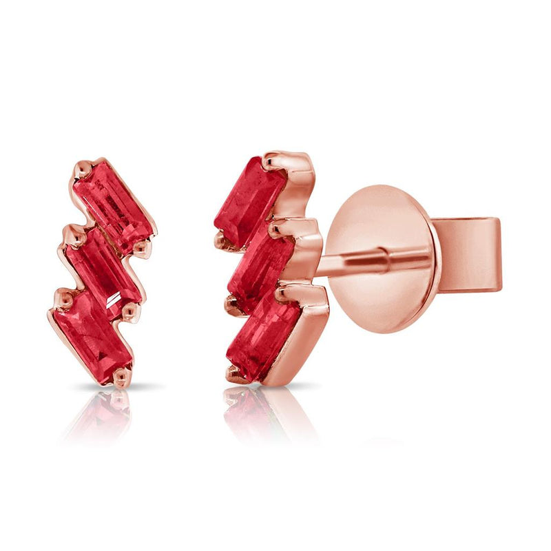 Davis Classics Rubies Stud Earrings in 14k Rose Gold