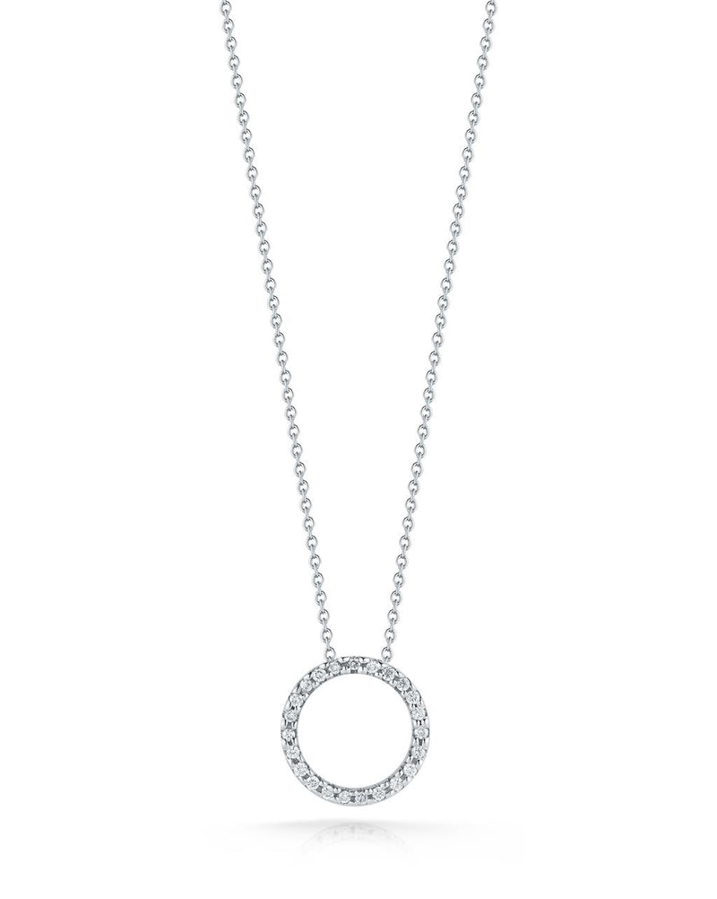 Roberto Coin 18k White Gold Tiny Treasures Collection Circle of Life Diamond Pendant