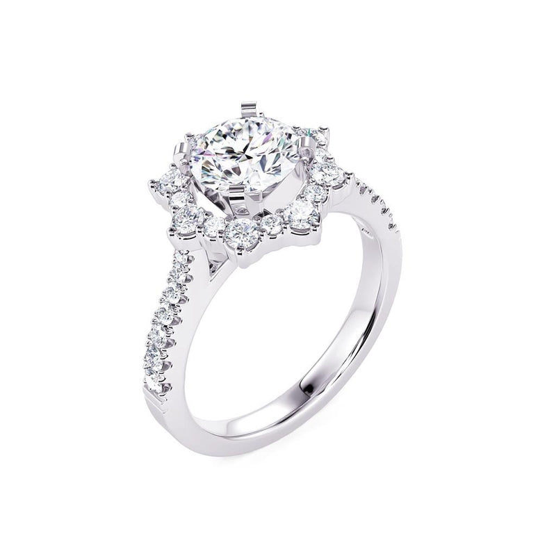 Davis Classics Halo Diamond Engagement Ring Setting in 14k White Gold