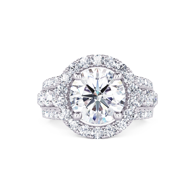 Davis Classics Halo Diamond Engagement Ring Setting in 14k White Gold