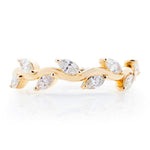 Davis Classics Women's Floral Diamond Wedding Band in 14k Yellow Gold