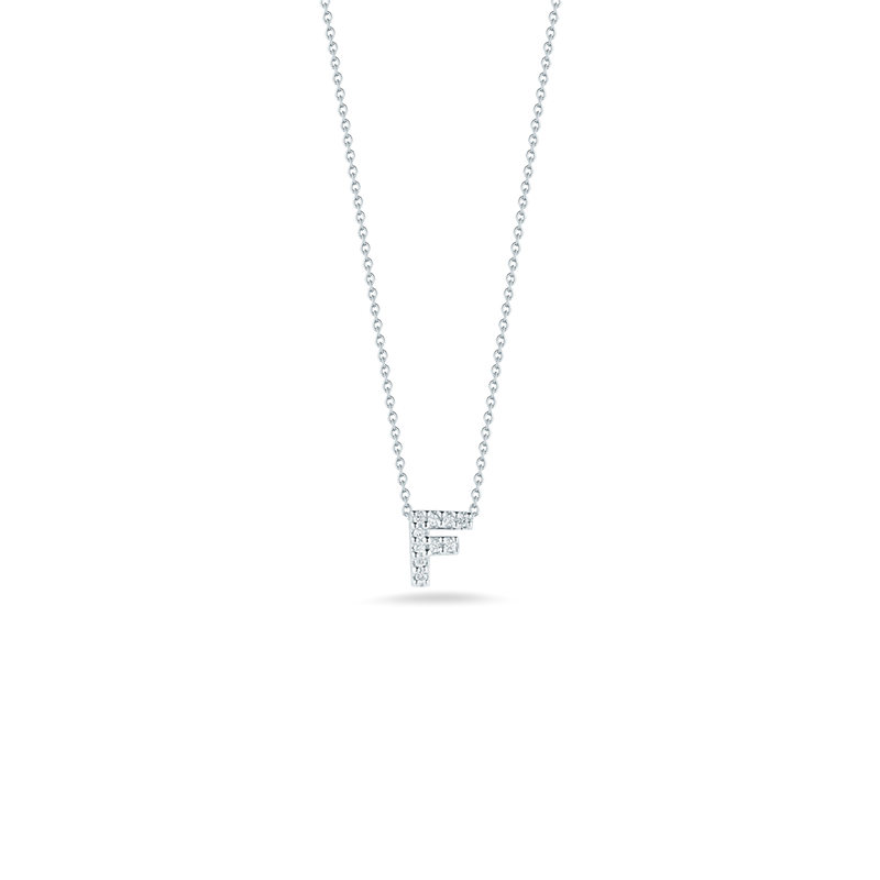 Roberto Coin 18k White Gold Tiny Treasures Collection Love Letter 'F' Diamond Pendant