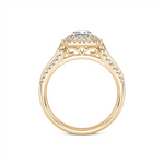 Davis Classics 14k Yellow Gold Double Halo Design Proposal-Ready Engagement Ring