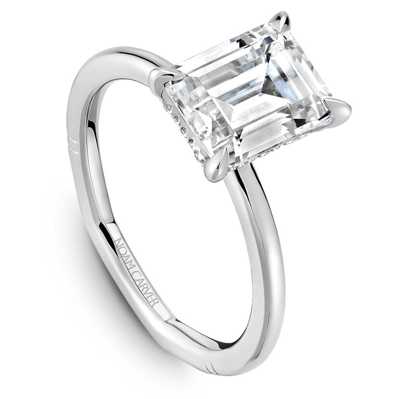 Noam Carver Solitaire Diamond Engagement Ring Setting in 14k White Gold