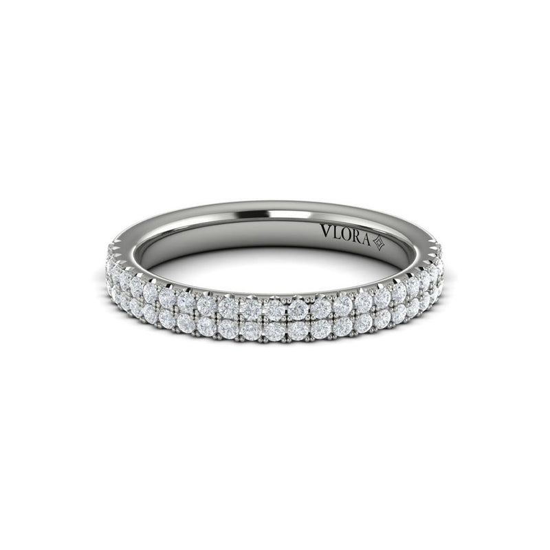 Vlora Women's 14k White Gold Stackable Double Row Diamond Band