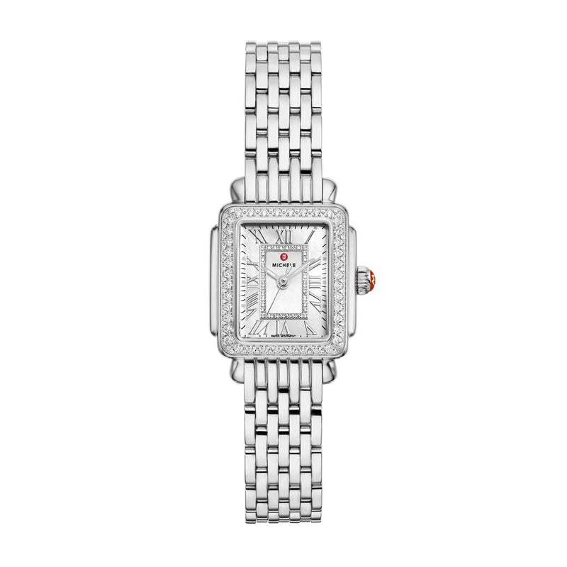 Michele Deco Madison Mini Diamond Stainless Steel Watch