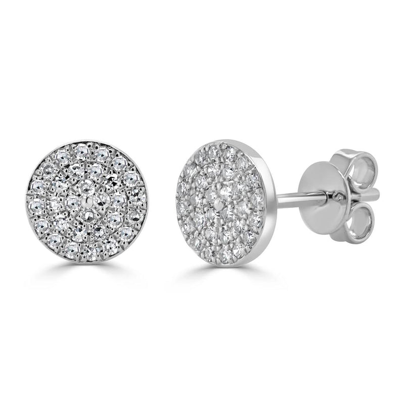 Davis Classics Diamond Cluster Stud Earrings in 14k White Gold