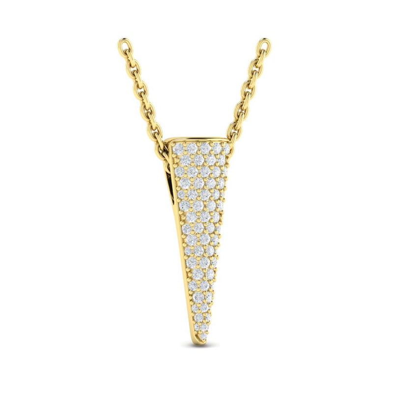 Vlora 14k Yellow Gold Miravel Collection Diamond Trinity Drop Pendant Necklace