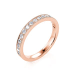 Davis Classics Women's 14k Rose Gold Diamond Band with Milgrain Edge