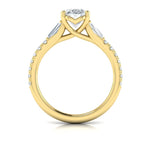 Vlora 14k Yellow Gold Classic Collection Cathedral Oval Diamond Engagement Ring Setting