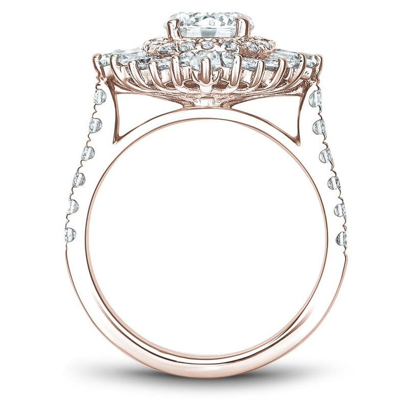 Noam Carver Double Halo Diamond Engagement Ring Setting in 14k Rose Gold