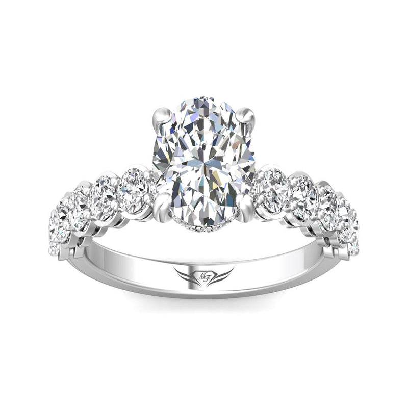 Martin Flyer Hidden Halo Diamond Engagement Ring Setting in 14k White Gold