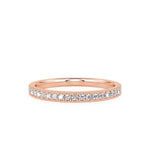 Davis Classics Women's 14k Rose Gold Vintage Inspired Stackable Diamond Band with Milgrain Detail