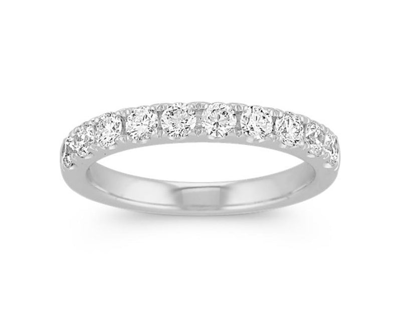 Davis Classics Women's Classic Diamond Wedding Band in 14k White Gold