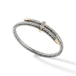 John Hardy 14k Yellow Gold and Sterling Silver Spear Diamond Flex Cuff Bracelet