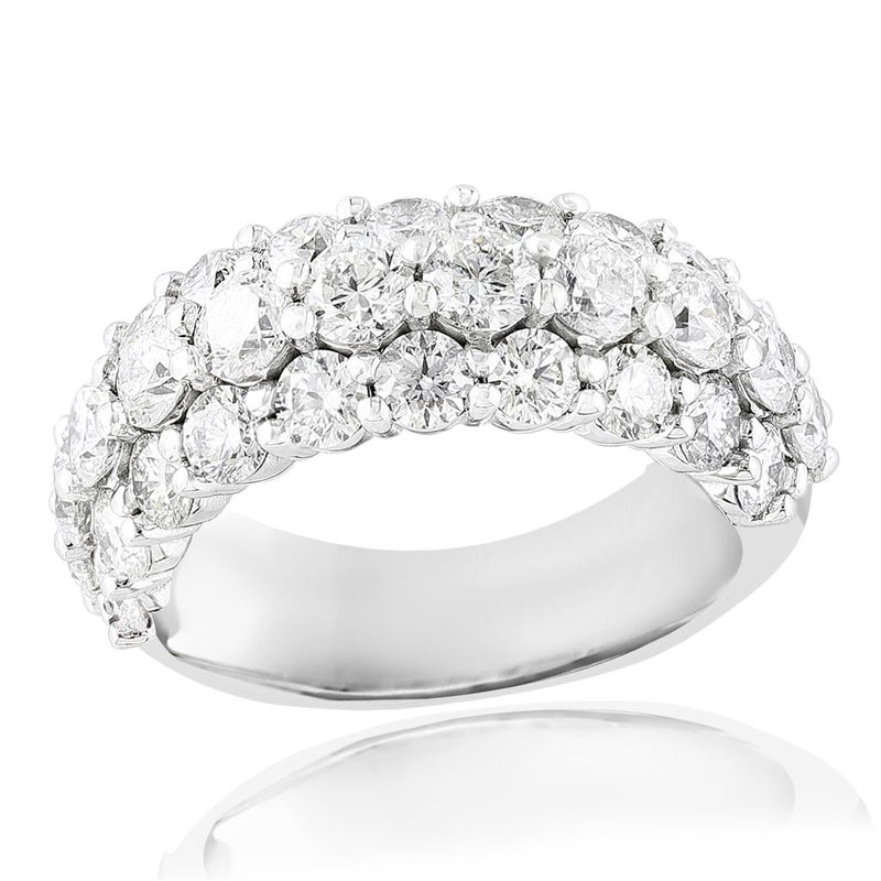 Davis Classics Women's Multi-Row Diamond Wedding Band in 14k White Gold