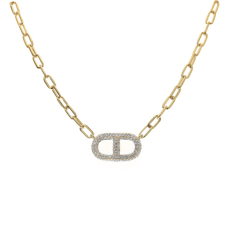 Davis Classics Link Paper Clip Diamond Necklace