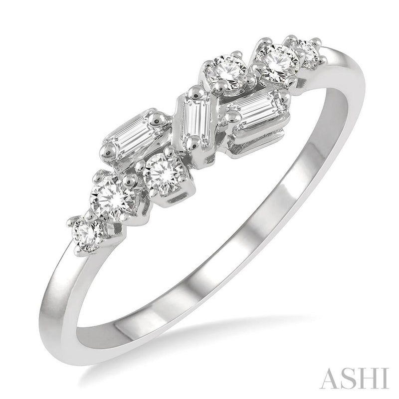 Davis Classics 14k White Gold Scattered Diamond Fashion Ring