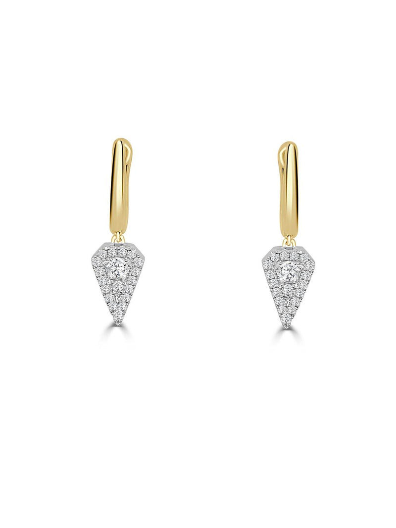 Frederic Sage 14k Yellow and White Gold Diamond Arrow Drop Earrings