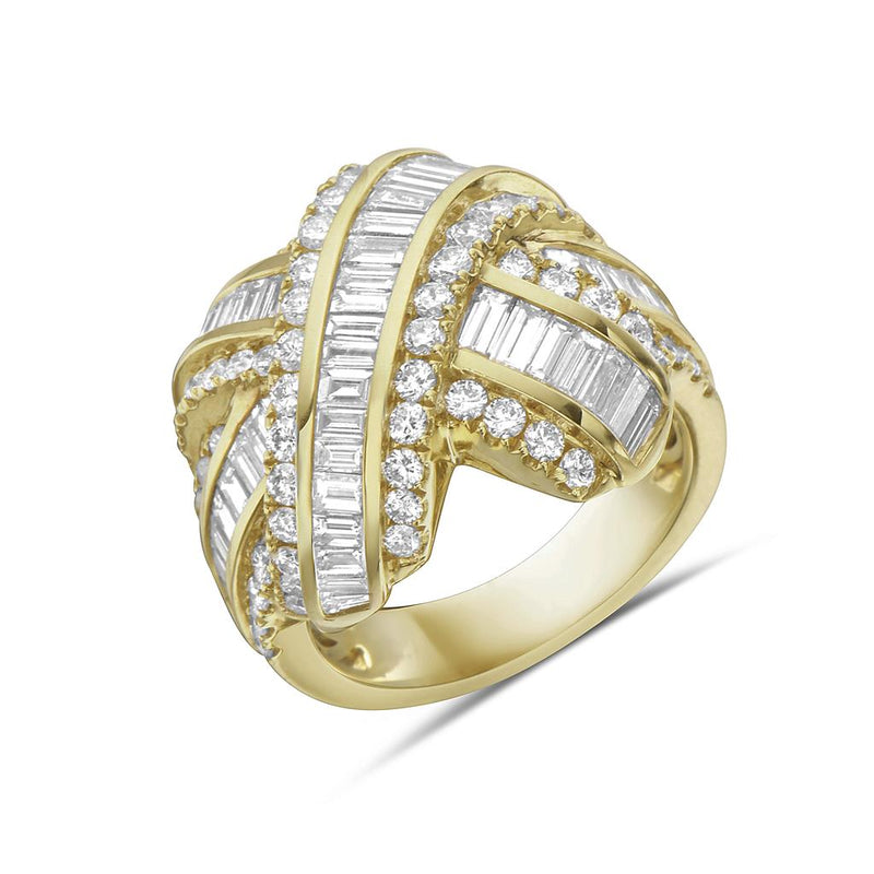 Charles Krypell 18k Yellow Gold X Design Diamond Fashion Ring