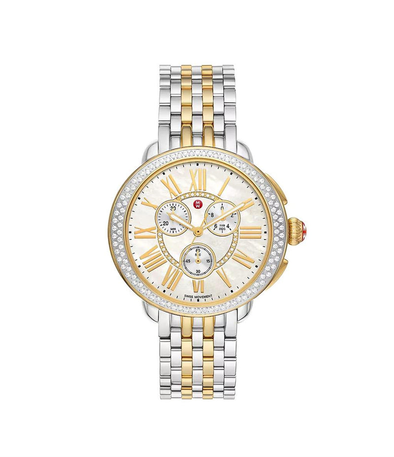 Michele Serein Two-Tone 18K Gold-Plated Diamond Watch