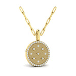 Vlora 14k Yellow Gold Amuleta Collection Diamond Medallion Pendant Necklace