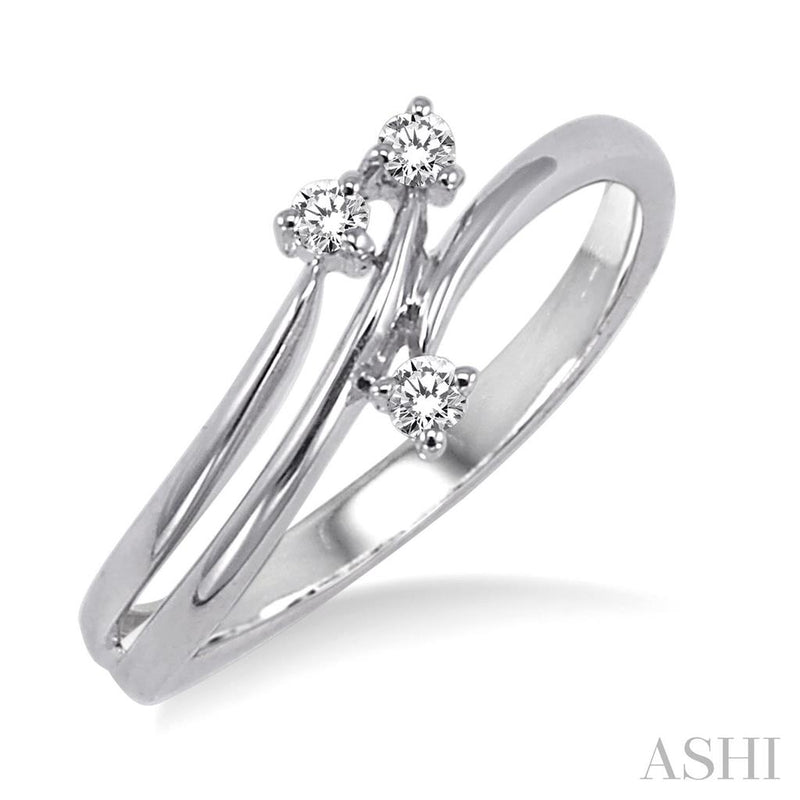 Davis Classics 14k White Gold Bypass Diamond Ring