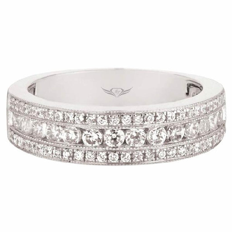 Martin Flyer Women's Multi-Row Diamond Wedding Band in Platinum