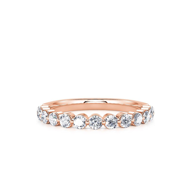 Davis Classics Women's Classic Diamond Wedding Band in 14k Rose Gold