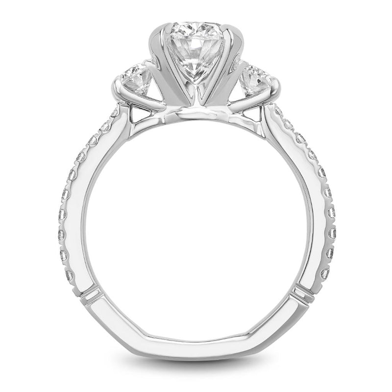 Noam Carver 14k White Gold Atelier Collection Three Stone Style Engagement Ring Setting