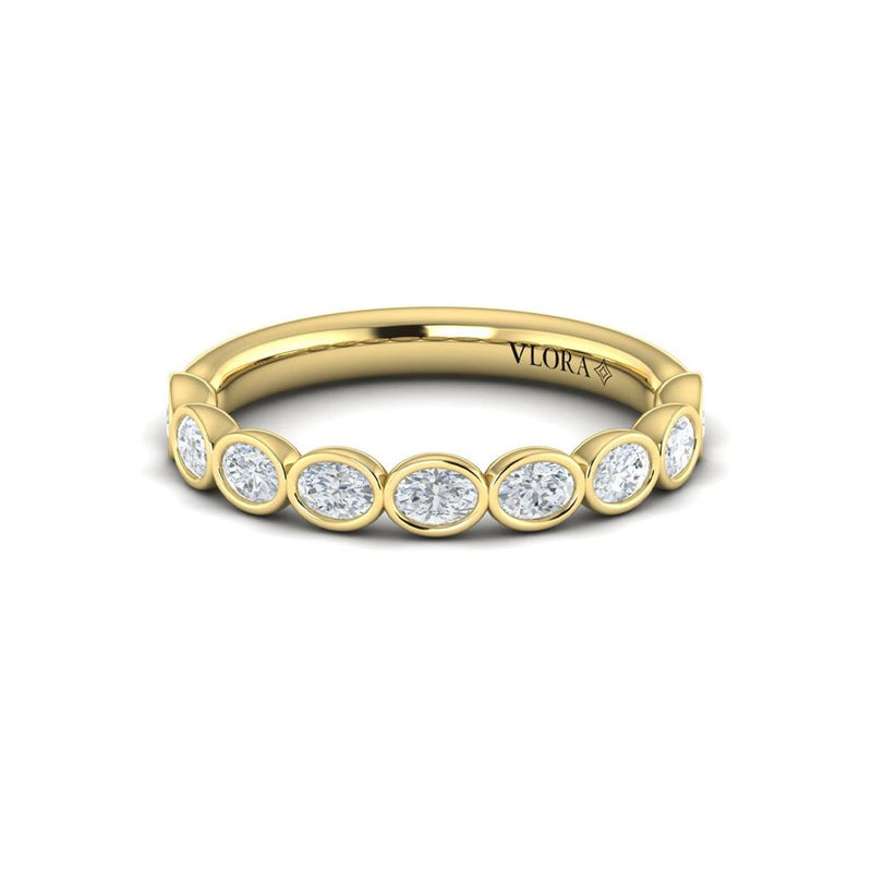 Vlora 14k Yellow Gold Stackable Oval Diamond Band