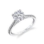 Sylvie 14k White Gold Cathedral Trellis Design Engagement Ring Setting