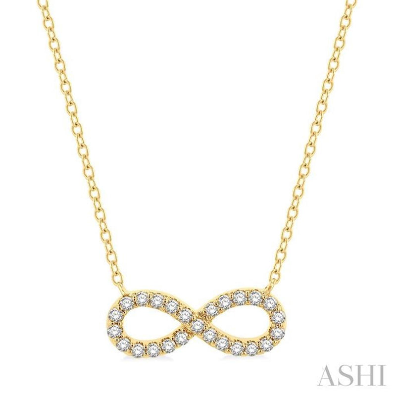 Davis Classics 14k Yellow Gold Diamond Infinity Pendant Necklace