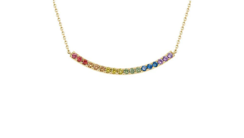 Davis Classics Multi Gemstones Bar Necklace