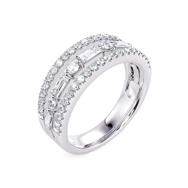 Davis Classics 14k White Gold Open Multi-Row Diamond Band