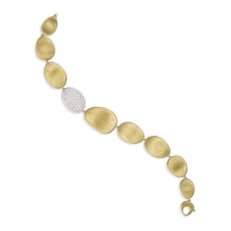 Marco Bicego 18k Yellow and White Gold Lunaria Collection Station Style Diamond Bracelet