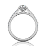 Martin Flyer Sidestone Diamond Engagement Ring Setting in 14k White Gold