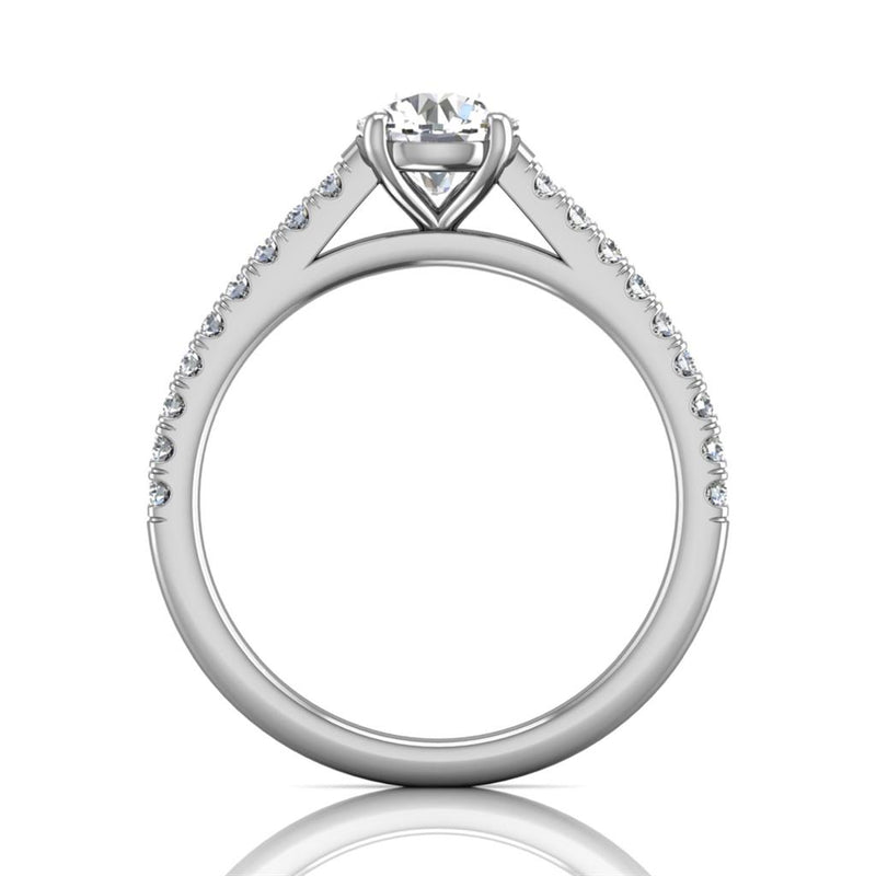 Martin Flyer 14k White Gold Classic Slight Cathedral Engagement Ring Setting