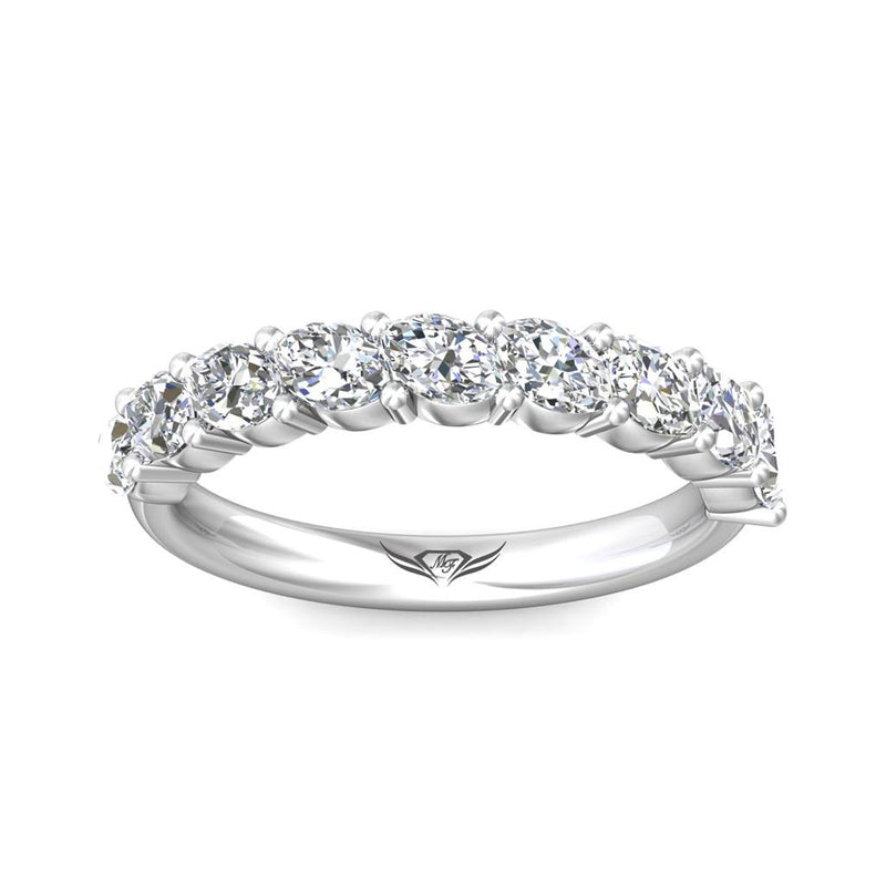 Martin Flyer Women's Classic Diamond Wedding Band in 14k White Gold