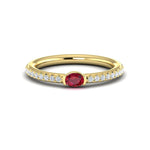 Vlora 14k Yellow Gold Adella Color Collection Ruby and Diamond Stackable Fashion Ring