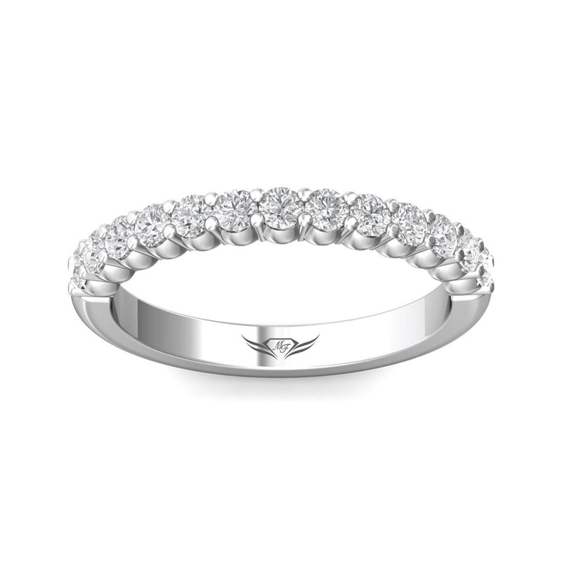 Martin Flyer Women's Classic Diamond Wedding Band in 14k White Gold