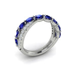 Vlora 14k White Gold Crossover Design Sri Lanka Sapphire and Diamond Ring