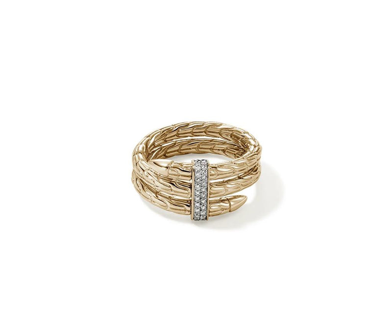 John Hardy 14k Yellow Gold Diamond Spear Ring