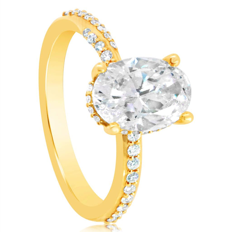 Davis Classics Bypass Diamond Engagement Ring Setting in 14k Yellow Gold