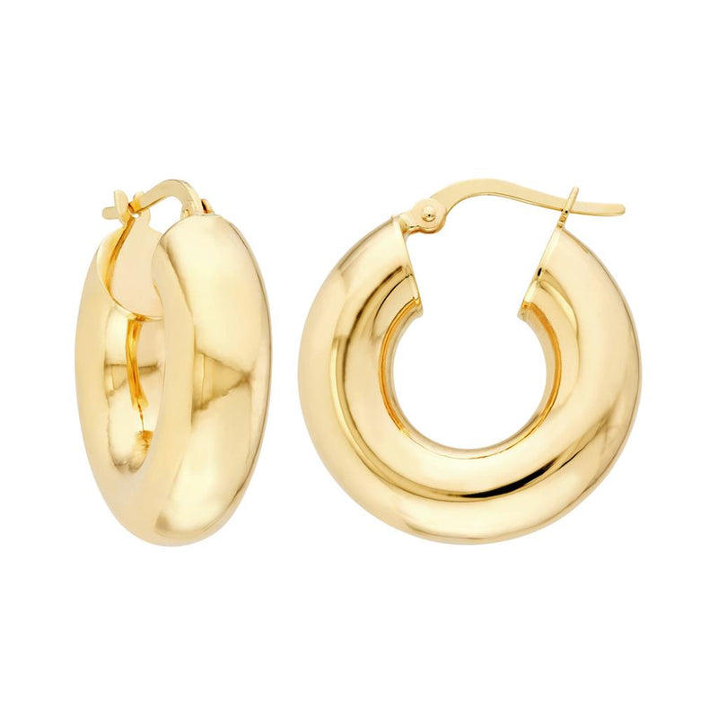 Davis Classics 14k Yellow Gold High Polished Hoop Earrings