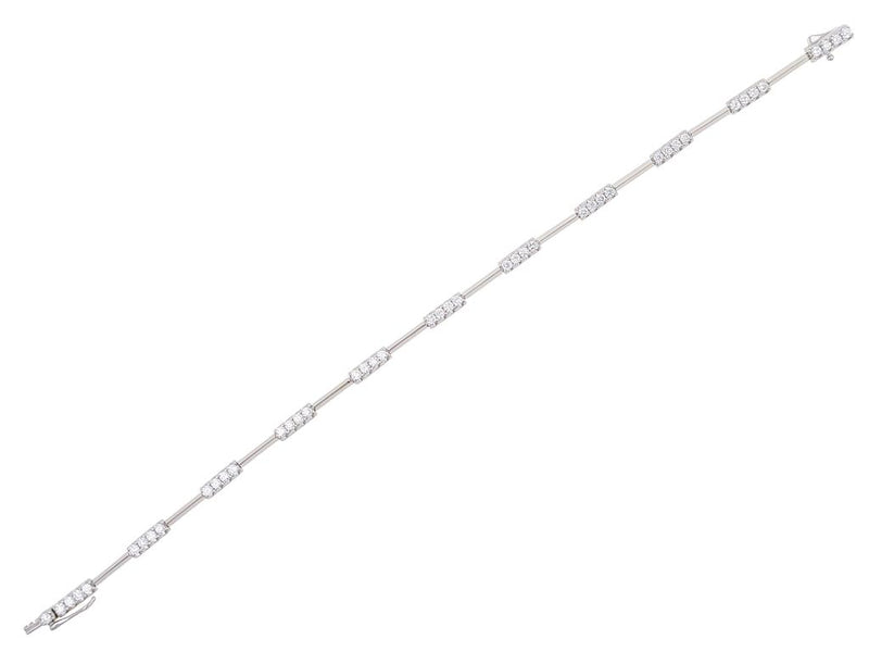 Davis Classics 14k White Gold Diamond Station Bar Bracelet