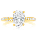 Davis Classics Bypass Diamond Engagement Ring Setting in 14k Yellow Gold