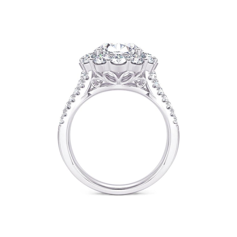 Davis Classics Halo Diamond Engagement Ring Setting in 14k White Gold