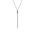 John Hardy Sterling Silver Love Knot Diamond Lariat Necklace